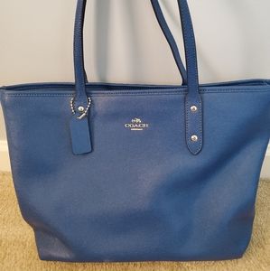 Blue Coach tote bag